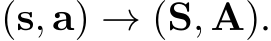  (s, a) → (S, A).