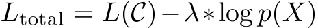  Ltotal = L(C)−λ∗log p(X)