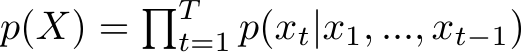 p(X) = �Tt=1 p(xt|x1, ..., xt−1)