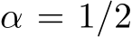 α = 1/2