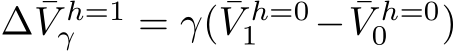  ∆ ¯V h=1γ = γ( ¯V h=01 − ¯V h=00 )