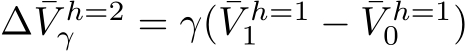  ∆ ¯V h=2γ = γ( ¯V h=11 − ¯V h=10 )