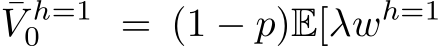 V h=10 = (1 − p)E[λwh=1