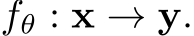  fθ : x → y.