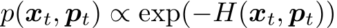  p(xt, pt) ∝ exp(−H(xt, pt))