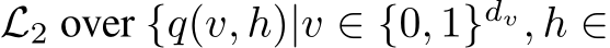  L2 over {q(v, h)|v ∈ {0, 1}dv, h ∈