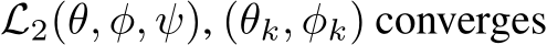  L2(θ, φ, ψ), (θk, φk) converges