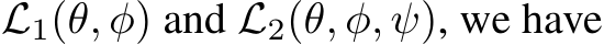  L1(θ, φ) and L2(θ, φ, ψ), we have