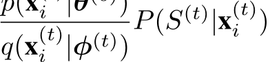 q(x(t)i |φ(t))P(S(t)|x(t)i )