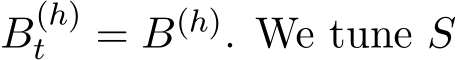 B(h)t = B(h). We tune S