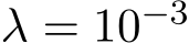  λ = 10−3