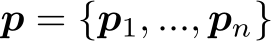  p = {p1, ..., pn}