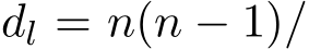  dl = n(n − 1)/