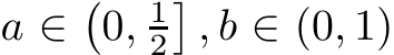  a ∈�0, 12�, b ∈ (0, 1)