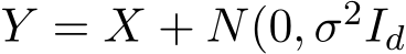  Y = X + N(0, σ2Id