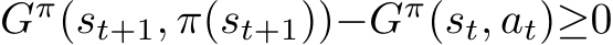 Gπ(st+1, π(st+1))−Gπ(st, at)≥0