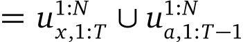  = u1:Nx,1:T ∪ u1:Na,1:T−1