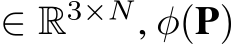  ∈ R3×N, φ(P)