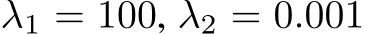  λ1 = 100, λ2 = 0.001