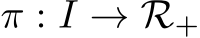  π : I → R+