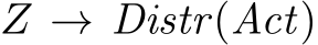 Z → Distr(Act)