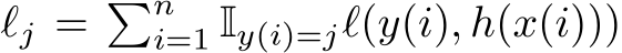 �ℓj = �ni=1 Iy(i)=jℓ(y(i), h(x(i)))