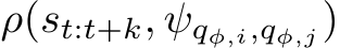  ρ(st:t+k, ψqφ,i,qφ,j)