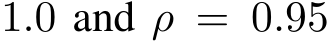  1.0 and ρ = 0.95