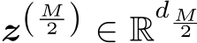 z( M2 ) ∈ Rd M2