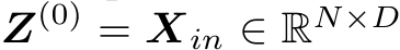  Z(0) = Xin ∈ RN×D