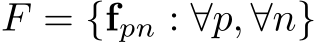  F = {fpn : ∀p, ∀n}