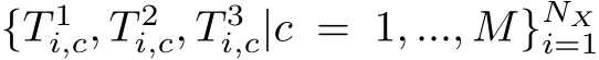  {T 1i,c, T 2i,c, T 3i,c|c = 1, ..., M}NXi=1