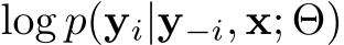  log p(yi|y−i, x; Θ)
