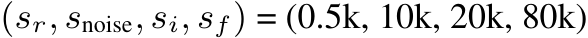  (sr, snoise, si, sf) = (0.5k, 10k, 20k, 80k)