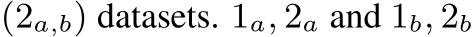  (2a,b) datasets. 1a, 2a and 1b, 2b