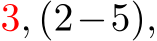 3, (2−5),