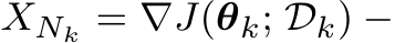  XNk = �∇J(θk; Dk) −