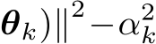 θk)∥2−α2k