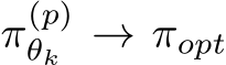  π(p)θk → πopt