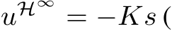  uH∞ = −Ks (