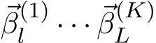 ⃗β(1)l · · · ⃗β(K)L