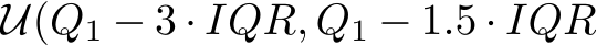  U(Q1 − 3 · IQR, Q1 − 1.5 · IQR