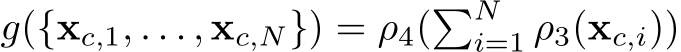 g({xc,1, . . . , xc,N}) = ρ4(�Ni=1 ρ3(xc,i))