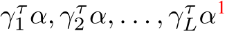 γτ1 α, γτ2 α, . . . , γτLα1