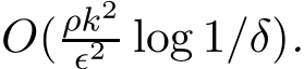  O(ρk2ǫ2 log 1/δ).