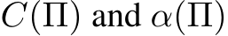  C(Π) and α(Π)