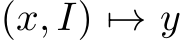  (x, I) �→ y