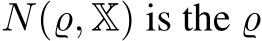  N(ϱ, X) is the ϱ