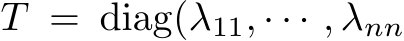  T = diag(λ11, · · · , λnn