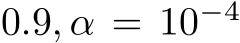 0.9, α = 10−4